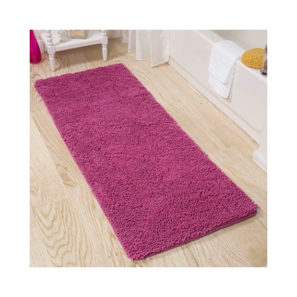 Hastings Home Hastings Home Memory Foam Shag Bath Mat 2-feet by 5-feet - Pink 755846DLQ - main